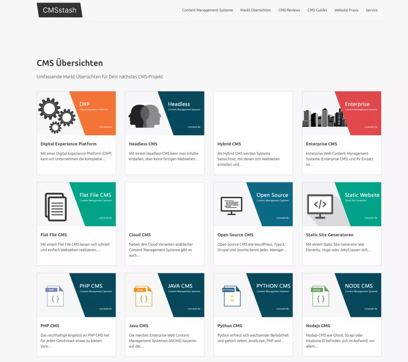 Screenshot of the website cmsstash.de